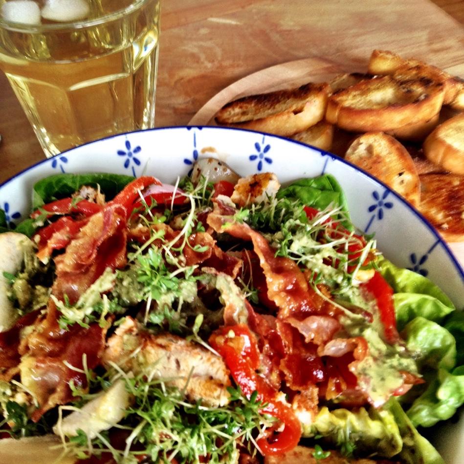 Caesarsalade uit #jamie15minutes van <a href="/jamieoliver/">Jamie Oliver</a> #chicascooking