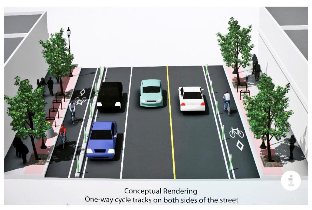  #Calgary's protected bike lane pilot open ahead of schedule & $1.3 million under budget.  http://calgaryherald.com/news/local-news/downtown-bike-network-1-3-million-under-budget-as-final-lanes-open