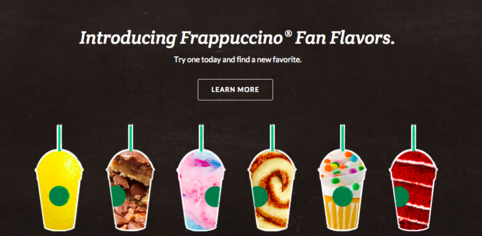BuzzFeed's tweet photo. Welcome Starbucks’ six crazy new Frappuccino flavors http://t.co/KFkyg6n6qu http://t.co/dmXcMPLEKR