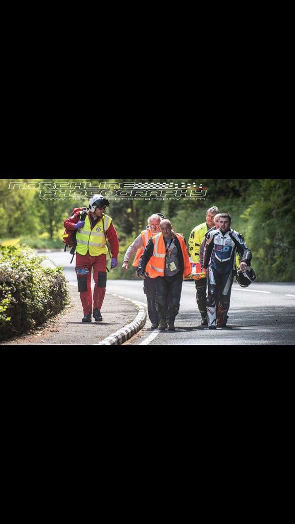 What a hero <a href="/M_Dunlop3/">Michael</a> a credit to Motorsport helping to carry the rider who caused his crash  #racingfamily 🏁