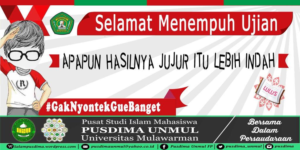 PusdimaUnmul's tweet photo. Semangat buat kawan2 yg lgi tes masuk universitas jalur SBMPTN. Jujur itu pembawa berkah guys. #GakNyontekGueBanget http://t.co/WlAib6IwlO