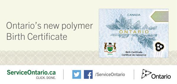 Replacement Birth Certificate Ontario Canada