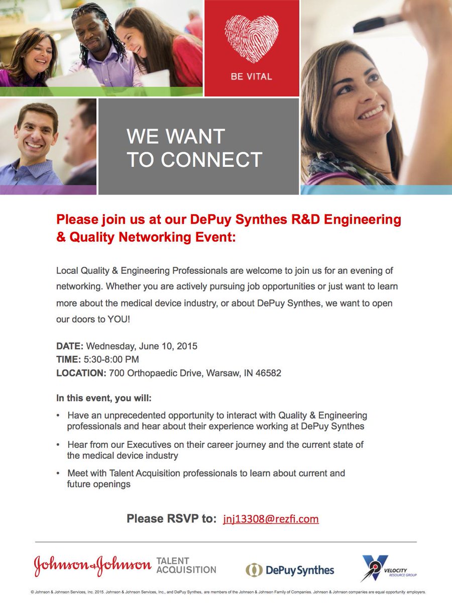 JNJ Careers on Twitter "DePuySynythes networking event is 2 days away