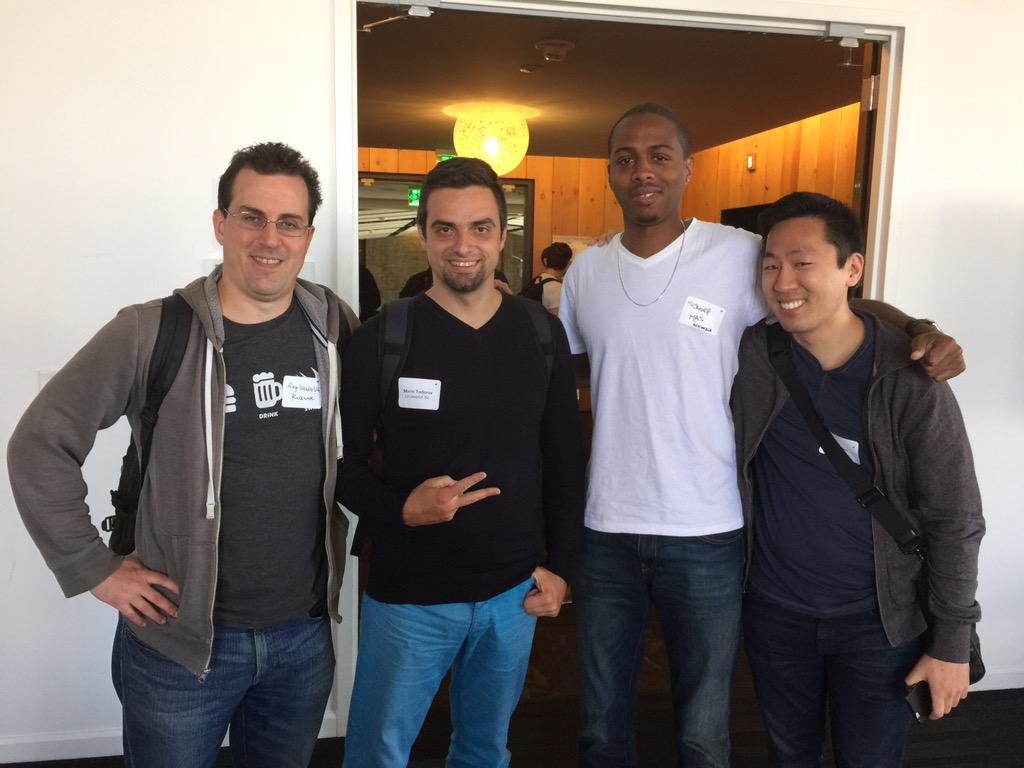 Appiwedia's tweet photo. At @twitter #HQ with @rwenderlich team @gregheo @icanzilb #WWDC15 #WWDClive 👍🏾👌🏾✌🏾️😎 #ios9 #swift2 @AltConference http://t.co/R5kma9gBqg