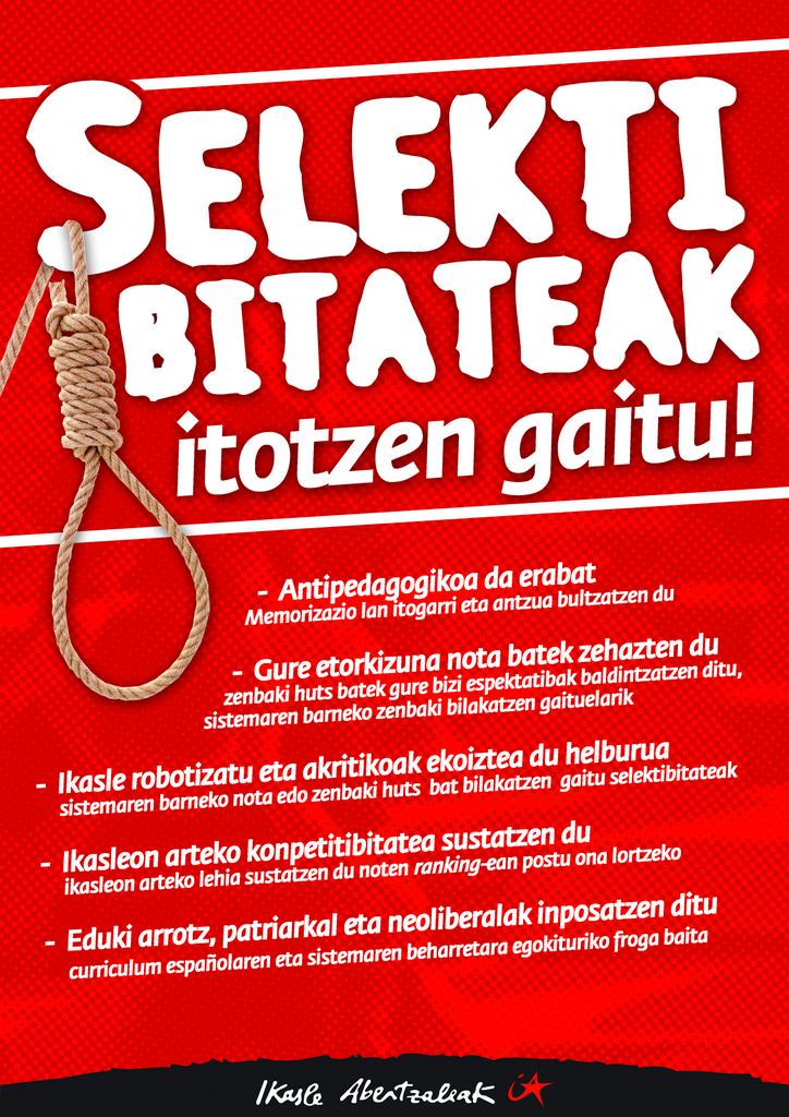 HaizeaH17's tweet photo. Selektibitateak itotzen gaitu, Selektibitateari ez! http://t.co/m5OnoK8RO2