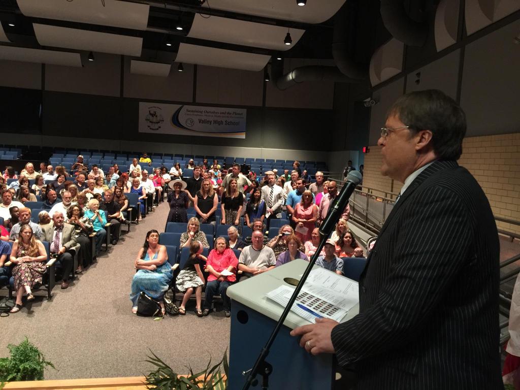 Principal Sauer applauds Phoenix staff at graduation