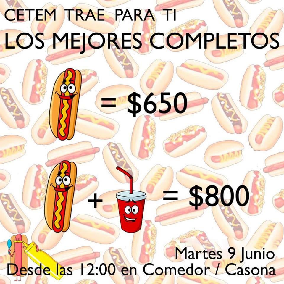 CetemuvSF's tweet photo. Mañana desde las 12:00 en el casino de la U tendremos los mejores completos para ti! No te quedes sin el tuyo 🐷😃😃 http://t.co/7rPZxNasr1