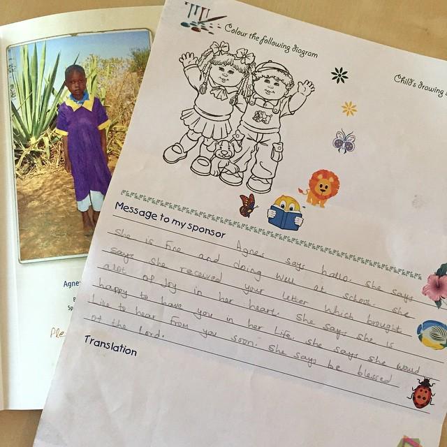 YvonneLReynolds's tweet image. &quot;Agnes says she received your letter which brought a lot of joy in her heart.&quot; 💙 #compassioninternational #compassi…