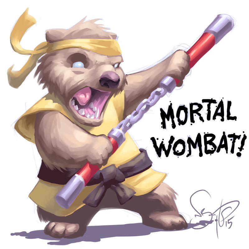 MajorSheep's tweet photo. Did a Wonder Woman earlier, so this is #MortalWombat! #WonderWombat @Sketch_Dailies #Sketch_Dailies http://t.co/RWrSBdBEfM