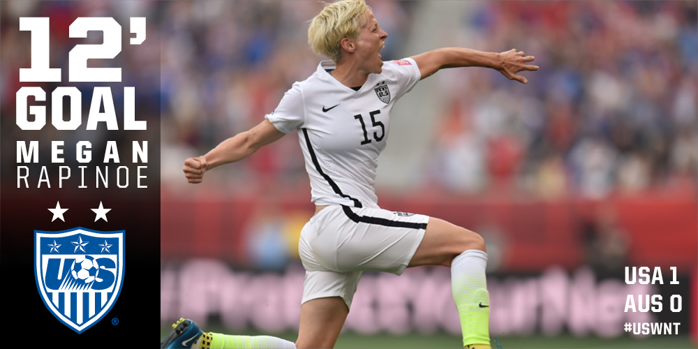 The #USWNT leads 1-0 thanks to <a href="/mPinoe/">Megan Rapinoe</a>! Great start for the #USA in Winnipeg!