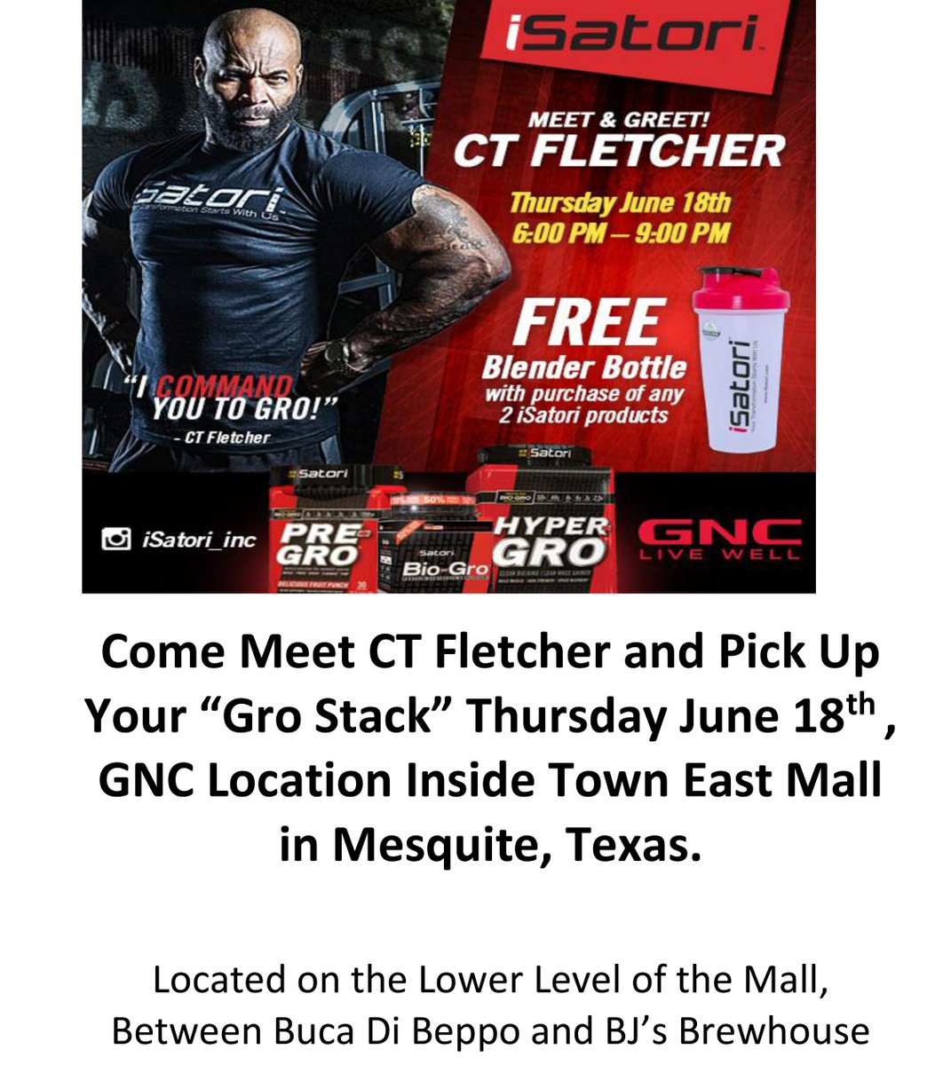 Dan_Ruppert's tweet image. Come meet @CTFletcherISYMF at Town East Mall on June 18th at GNC.  #ironaddict #isymfs #ItsGroTime