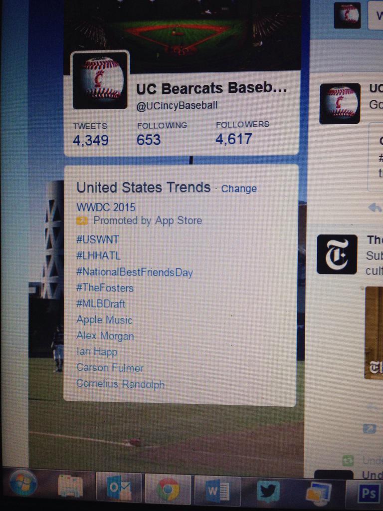GoBearcatsBASE's tweet image. Ian Happ trending nation-wide with @alexmorgan13 tonight. Not bad. #MLBDraft2015 #FirstRounder
