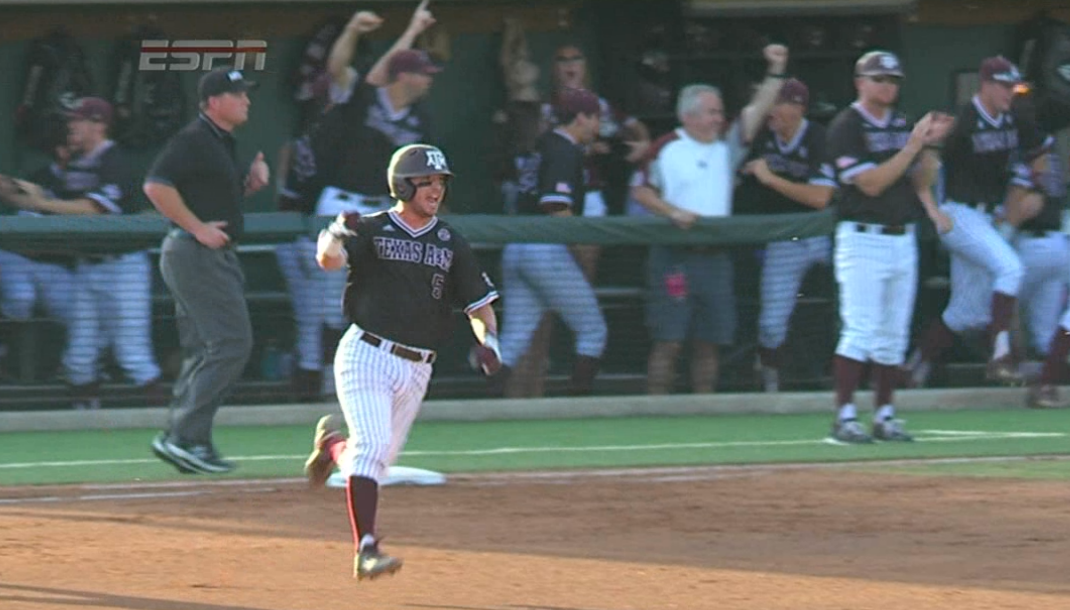 SECNetwork's tweet photo. They say Michael Barash isn't a home run hitter... Well he is tonight!

@Aggie_Baseball 1-0 (Top 2nd) #RoadToOmaha http://t.co/f55sttosUp
