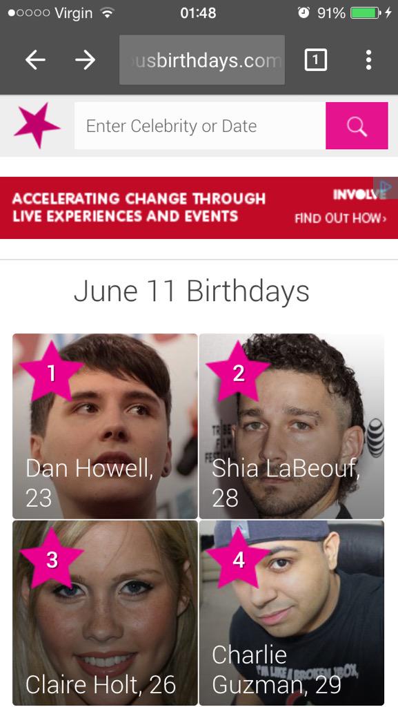Right so i knew i had the same birthday as dan but shia labeouf too?! That literally makes me so happy 
