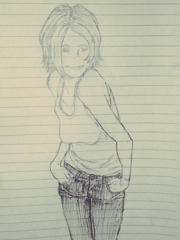 模写 タンクトップ&amp;ジーンズ 