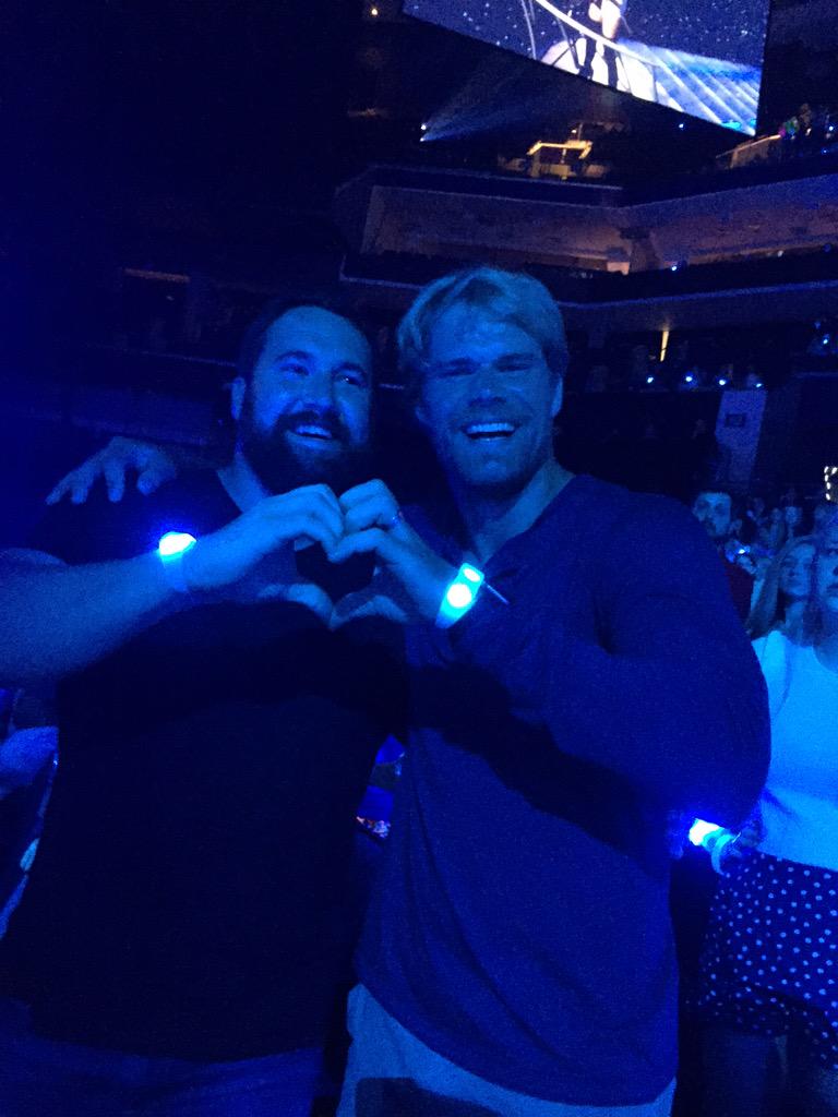 Enjoying <a href="/taylorswift13/">Taylor Swift</a> with my guy <a href="/ryankalil/">Ryan Kalil</a>... and our families! Haha
