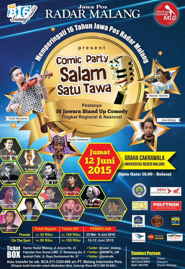 radar_malang's tweet photo. Ngingetin aja, tiket presale ditunggu hari ini aja yes gaes di kantor Radar Malang, @ipokcafe, @BEMFIS_UM, @radarbatu http://t.co/GEMEKszJg0