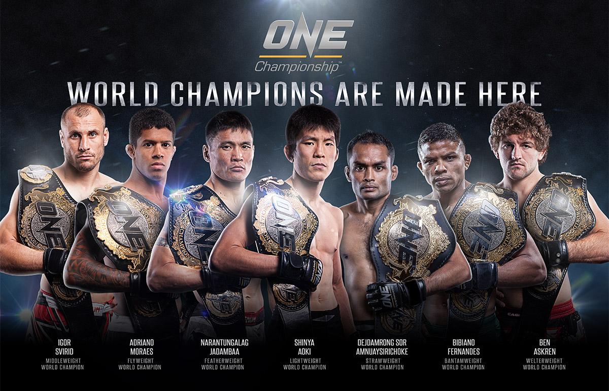 ONE Championship on X: "WORLD CHAMPIONS ARE MADE HERE. #ONEChampionship #MMA  #Champions http://t.co/UYh4Kmo7zP" / X