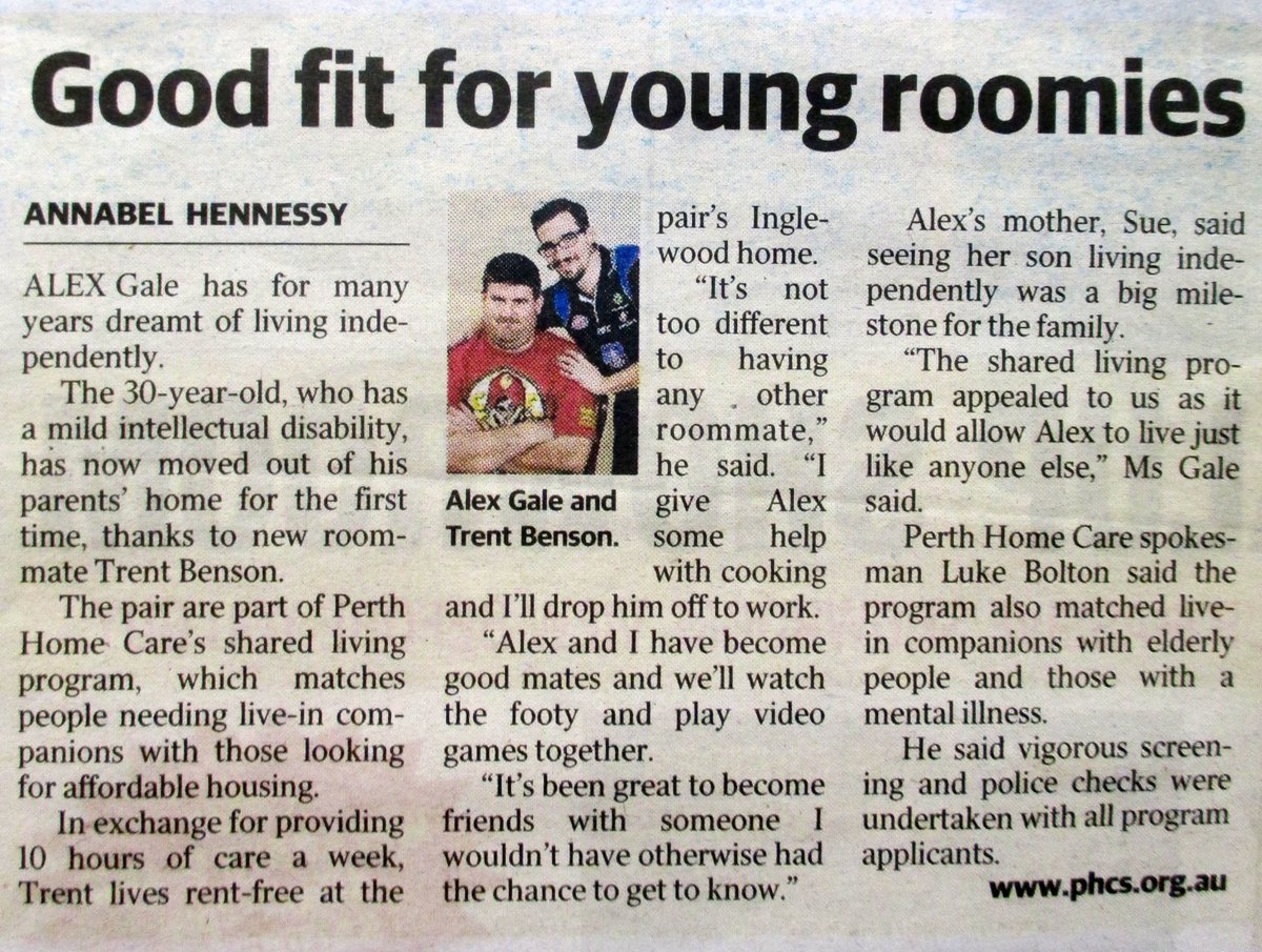 PHCS article on Shared Living in the Sunday Times.