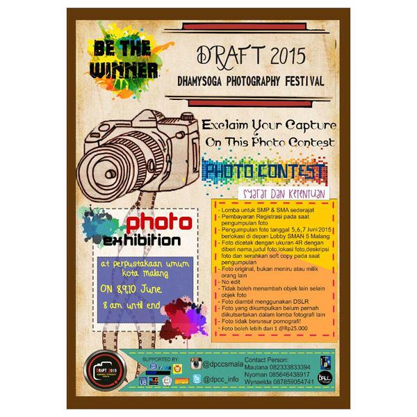 acaraapa_com's tweet photo. Draft 2015 Dhamysoga Photography Festival 8-10Juni'15 by @DPCC_Info,More Info>>http://t.co/7DFdSG8BJN http://t.co/o2irprPJiZ