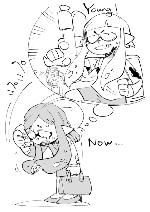 お絵かき:ビジネスパーソンイカ 