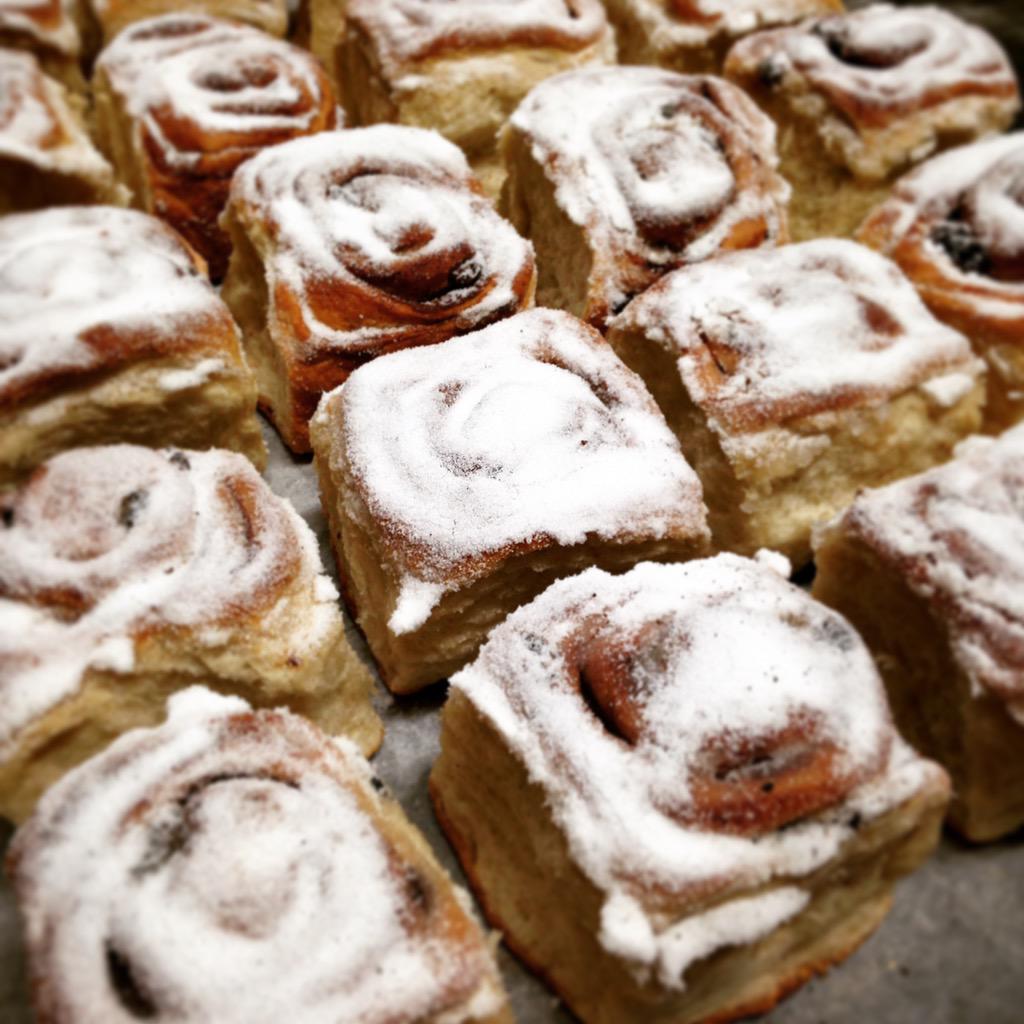 Our giant #ChelseaBuns are the perfect way to round off your lunch! Grab 'em <a href="/TotXGarage/">Totnes Cross Garage</a> before they're all gone!