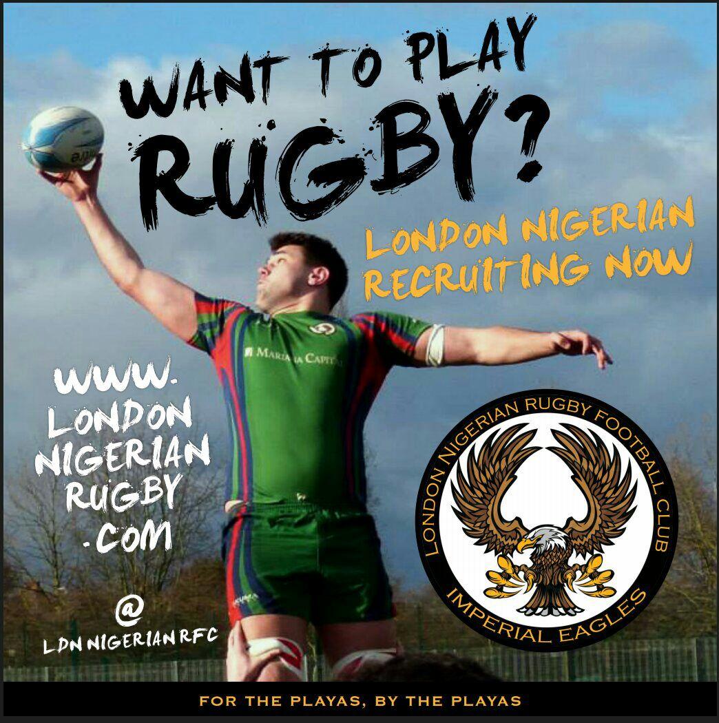 LDNNigerianRFC's tweet photo. Living in London? Want to play Rugby? @LDNNigerianRFC are always looking for new players! #rugbyunited http://t.co/KejTDzkIox