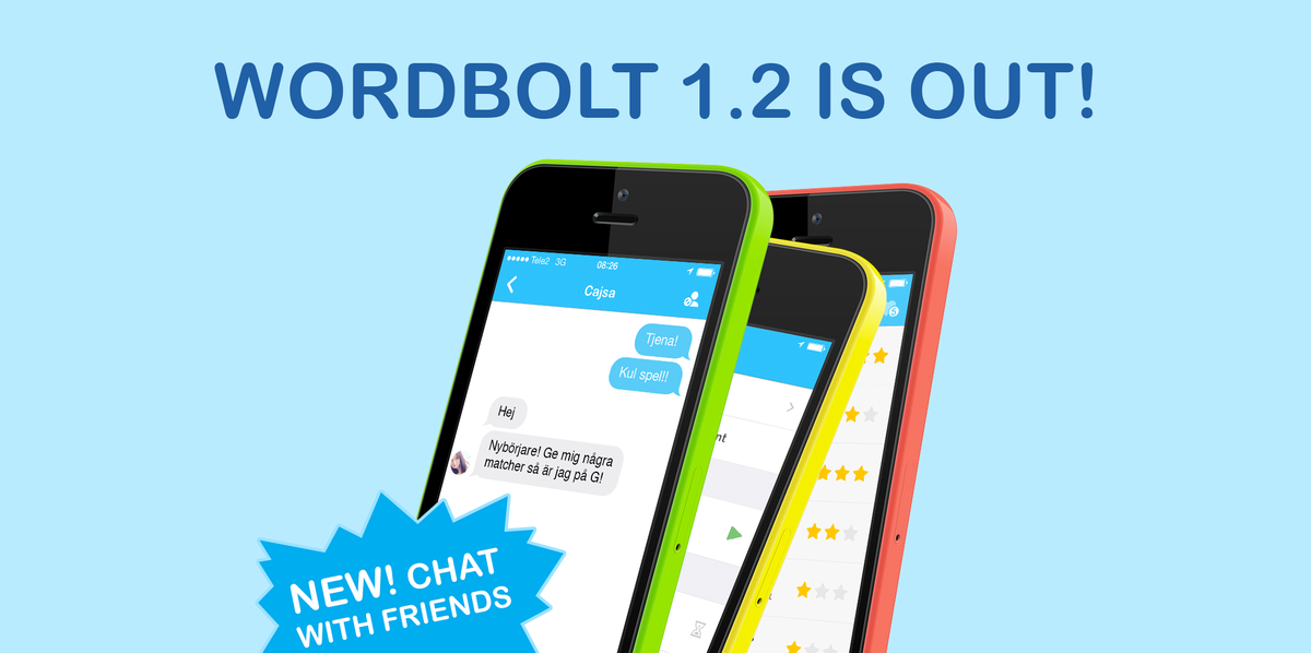 qaosgames's tweet photo. WORDBOLT 1.2 IS OUT! In this version you can chat with opponents! 📱🎉🌞💁😎Deathmatch bug also solved! #sup46 #sthlmtech http://t.co/x096emFXEG