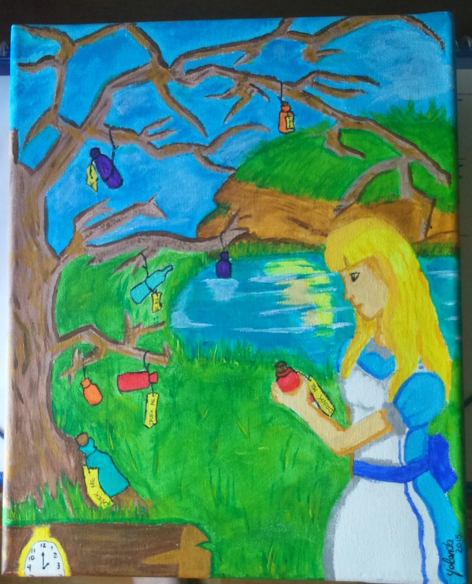 UnbrokenSP's tweet image. Alice in wonderland  #acrylic  #watercolor #sketch