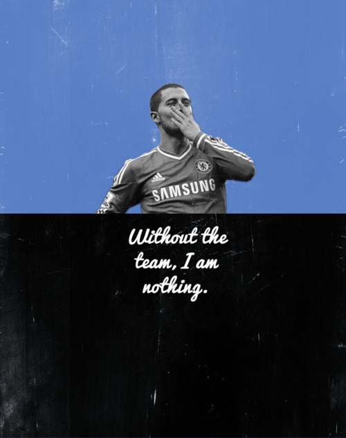 FaktanyaCFC's tweet photo. Menanggapi gelar individu yang diraihnya, Hazard merendah dengan menyebut dirinya bukanlah apa apa tanpa rekan tim. http://t.co/JR61WqnC1S