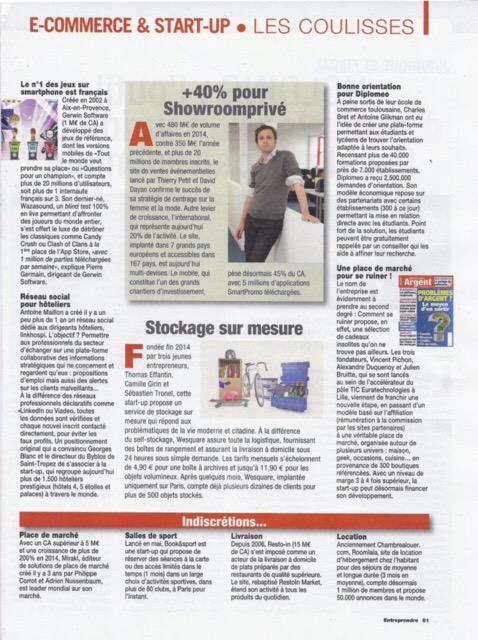 Super publication dans <a href="/_Entreprendre/">Economics</a> !
#startup #paris #stockage