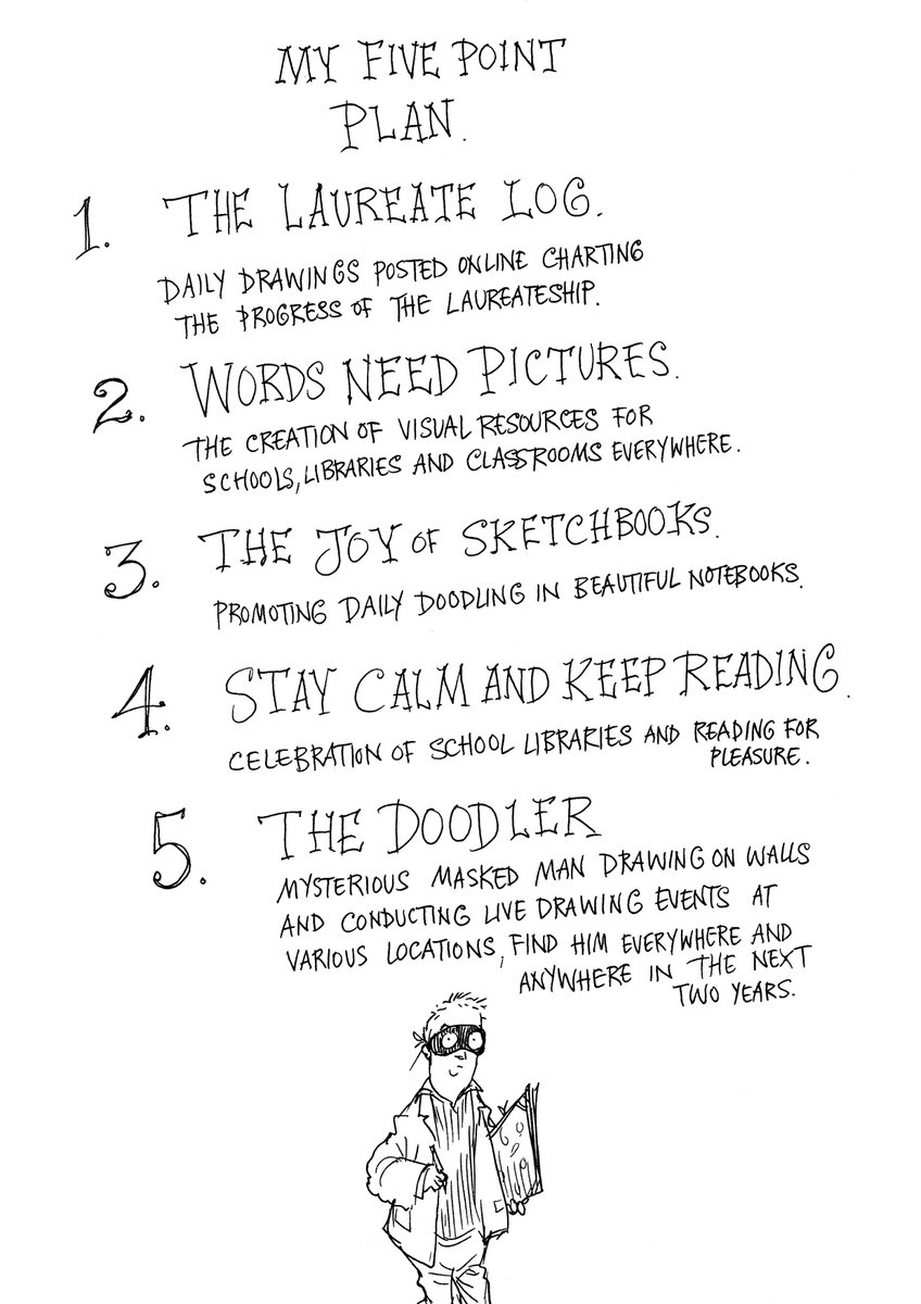MacmillanKidsUK's tweet photo. New #ChildrensLaureate @chrisriddell50 has announced his exciting five-point plan for the next two years! http://t.co/OPdOf68Nft