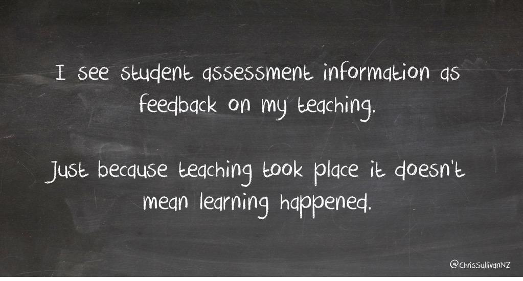 ChrisSullivanNZ's tweet photo. Seeing assessment as feedback on teaching is powerful - learning from @PeterMDeWitt @MichaelFullan1 @VisibleLearning http://t.co/y6G80bNJfy