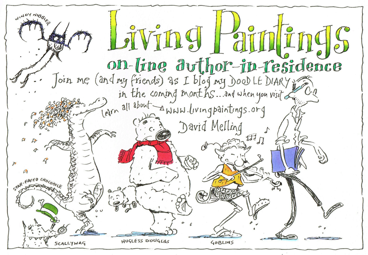 LivingPaintings's tweet photo. Author in residence @DavidMelling1 first doodle blog for Wigwam. #blindchildren http://t.co/QyTHHJENqV