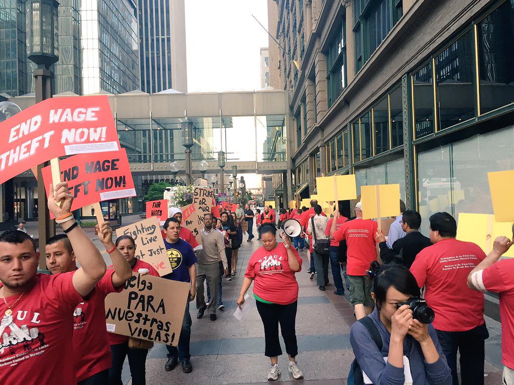 Strike kicked off at 6am downtown mpls on 7th street & Nicollet Mall! Come down & support @CTUL_TC strikers