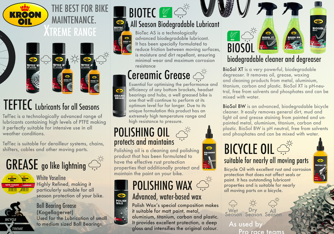 KroonBike's tweet photo. Kroon Oil Bike Products, all you need to keep your Bike in tip top condition.. http://t.co/AEBQeacASj
