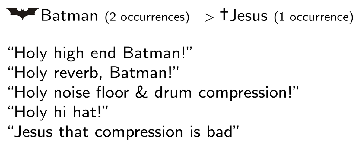 BrechtDeMan's tweet photo. Importantest finding #InMusic15 talk: #Batman>#Jesus. Multiple shoutouts in FAST panel :) #morecowbell #mixreviews http://t.co/fsD5tGJSZO