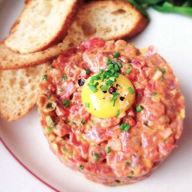 getFlavour's tweet photo. Things are looking sunny-side up today. Steak tartare &amp; quail egg at @LeDiplomateDC #getFlavour #DC #dining http://t.co/d8khmT3Z10
