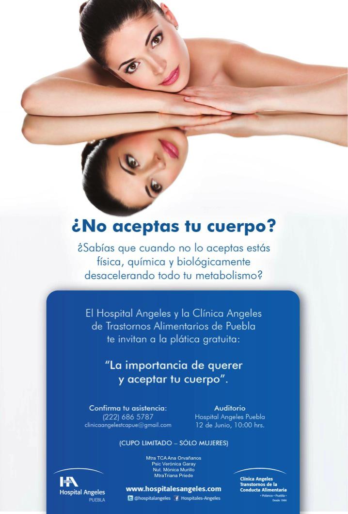 anaorva's tweet photo. Mujeres! Plática gratuita "La importancia de querer y aceptar mi cuerpo" 12Junio-10am  - Hospital Angeles Puebla! http://t.co/hJusYRnfdY