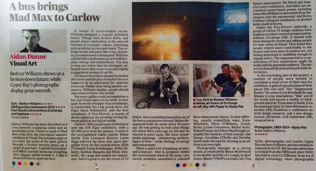 colin_deevy's tweet photo. AWSOME Aidan Dunne Irish Times report give Exchange (AR) ⭐️⭐️⭐️⭐️⭐️ @blippar @_faultlines @VisualGBShaw #art #design http://t.co/HxAVpBqNU6