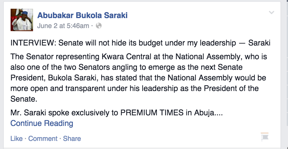 BudgITng's tweet photo. Dear @bukolasaraki, don't forget your promise. Use this opportunity to build an enduring legacy. #OpenNASS http://t.co/NjS8kszmWS