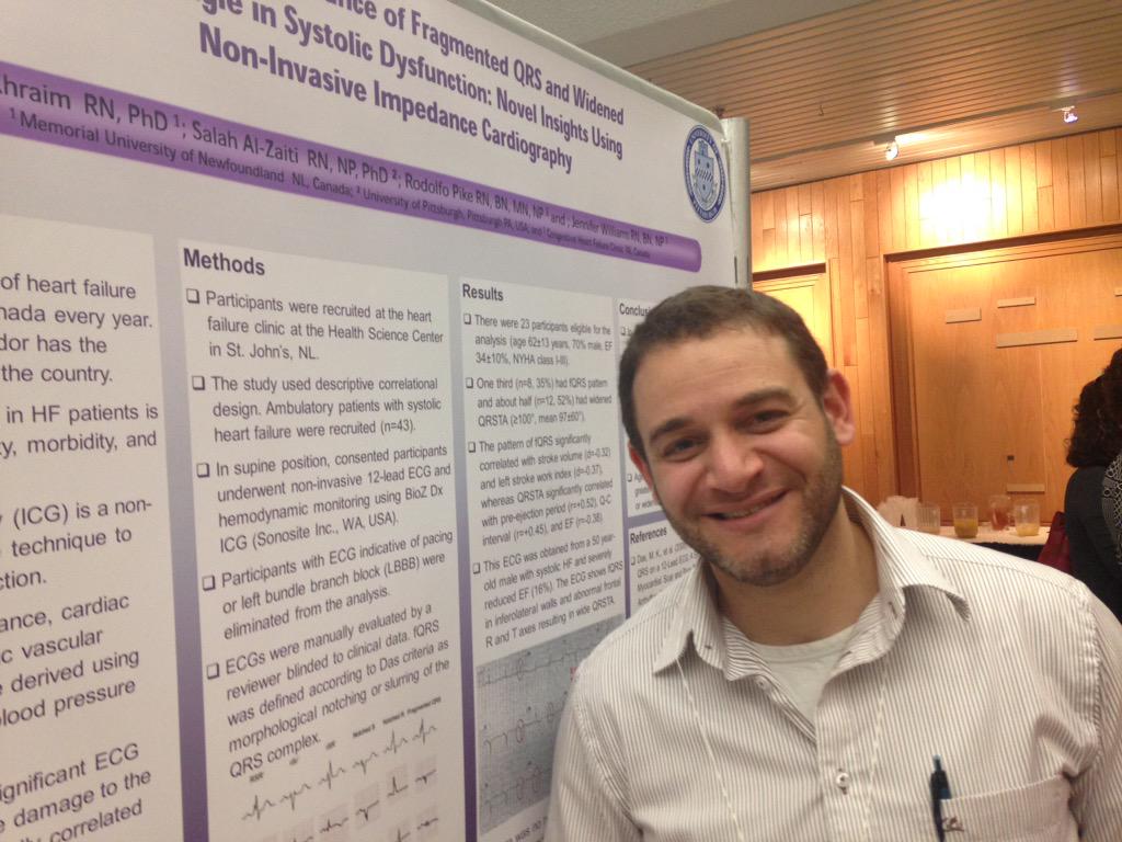 MUN Nursing Research Day - SON faculty highlights use of ECG for patients with heart failure. <a href="/CASN43/">CASN/ACESI</a> <a href="/HeartStrokeNL/">Heart & Stroke NL</a>