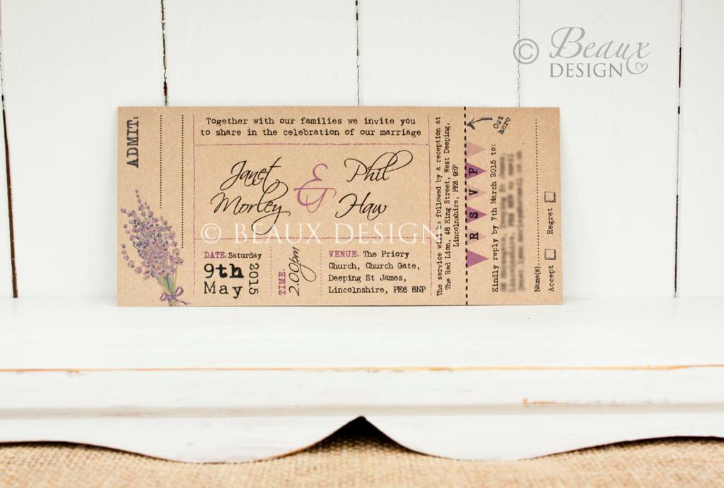 BeauxDesign's tweet image. Lavender Fields Wedding Invitation - perfect for a rustic, country wedding! #stationery #design #wedding RT
