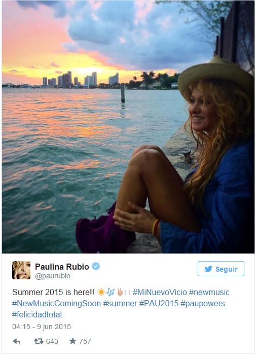 vanitatis's tweet photo. Paulina Rubio la lía al creer que el hashtag de la selectividad #PAU2015 se refería a ella 😂😂 http://t.co/kNwFXHZ6qe