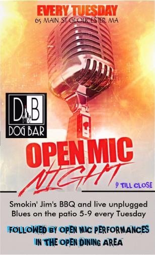 DogBarGlo's tweet photo. Big Tuesday doings. Come down early for bbq and blues on the patio and end the night with open mic http://t.co/OnL0jpVyx4
