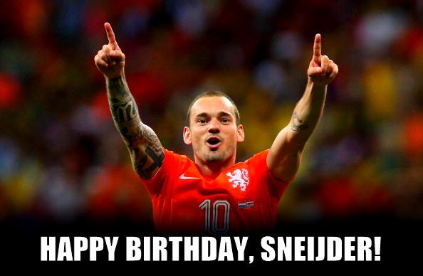 Here\s wishing a very happy 31st birthday to Wesley Sneijder, the Dutch free-kick master and playmaker! 