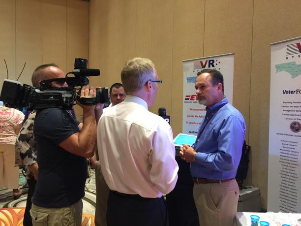 VRsystemsinc's tweet photo. VR's Ben Martin talks to NBC 2 Ft. Myers about the new EViD slate #epollbook #VR2015 http://t.co/pTFXE5xVwi