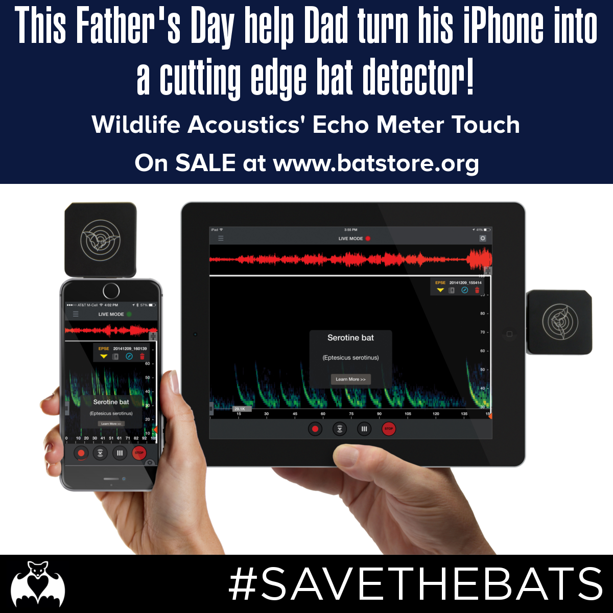 BatConservation's tweet photo. Check out some #FathersDay Bat Tech... @WildlifeAcoust's Echo Meter Touch --> #BatStore: http://t.co/6Yoooh3PzS http://t.co/4UQ4QTOLbO