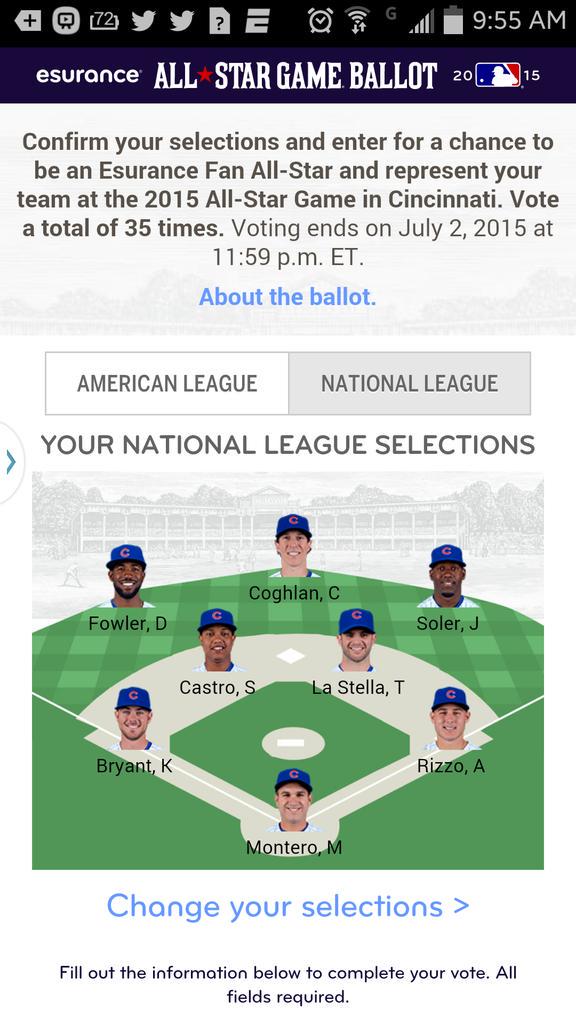 I guess you could say I was a little based in my all - star voting today...  #whoops