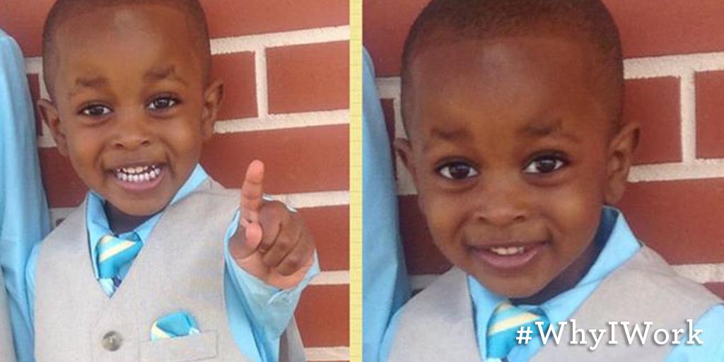 WellsFargo's tweet image. Arkeriya’s reason for working hard? Her handsome little boy! Tell us why you work using #WhyIWork.